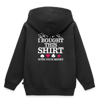 Poker - Kinder Premium Organic Hoodie - Schwarz - Hinten - AI Model Kid Male (0cm)