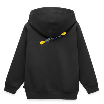 Kayak kayak Tshirt Kayak - Sweat Premium à capuche enfant bio - noir - Dos - AI Model Kid Male (0cm)