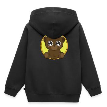 Süßer Bär niedliche Tiere - Kinder Premium Organic Hoodie - Schwarz - Hinten - AI Model Kid Male (0cm)