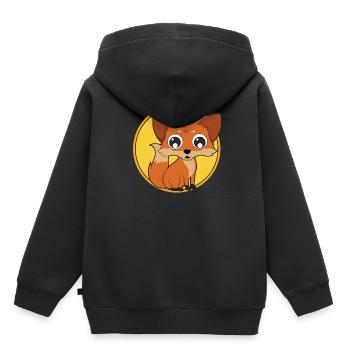 Renard bébé animaux mignons - Sweat Premium à capuche enfant bio - noir - Dos - AI Model Kid Male (0cm)