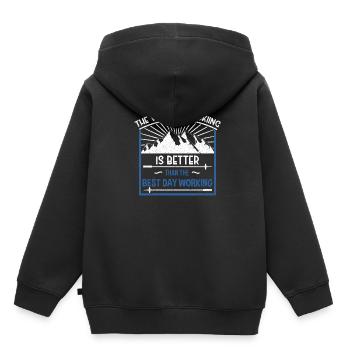 Ski ski - Sweat Premium à capuche enfant bio - noir - Dos - AI Model Kid Male (0cm)