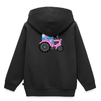 Traktor Trekker Traktorfahrer - Kinder Premium Organic Hoodie - Schwarz - Hinten - AI Model Kid Male (0cm)