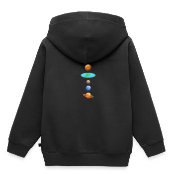 Planète Univers - Sweat Premium à capuche enfant bio - noir - Dos - AI Model Kid Male (0cm)