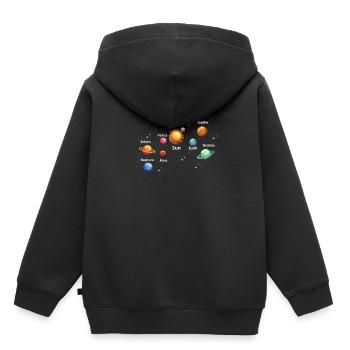Planètes de l’univers - Sweat Premium à capuche enfant bio - noir - Dos - AI Model Kid Male (0cm)