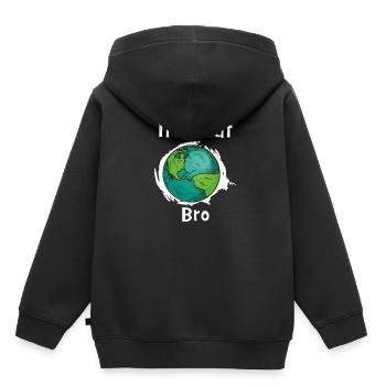 Sie ist flach Erde - Kinder Premium Organic Hoodie - Schwarz - Hinten - AI Model Kid Male (0cm)