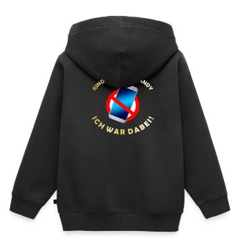 Kindheit ohne Handy ich war dabei - Kinder Premium Organic Hoodie - Schwarz - Hinten - AI Model Kid Male (0cm)