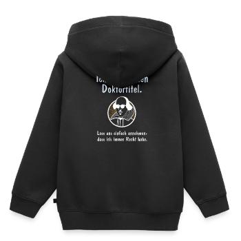 Doktortitel - Kinder Premium Organic Hoodie - Schwarz - Hinten - AI Model Kid Male (0cm)