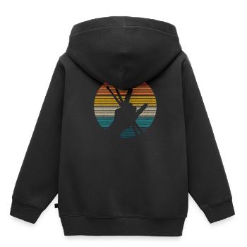 Vintage Drummer Schlagzeug Geschenk - Kinder Premium Organic Hoodie - Schwarz - Hinten - AI Model Kid Male (0cm)