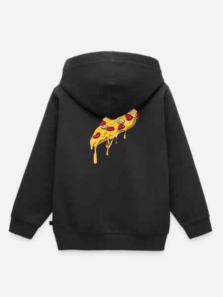 Pizza Liebe Pizzastück - Kinder Premium Organic Hoodie - Schwarz