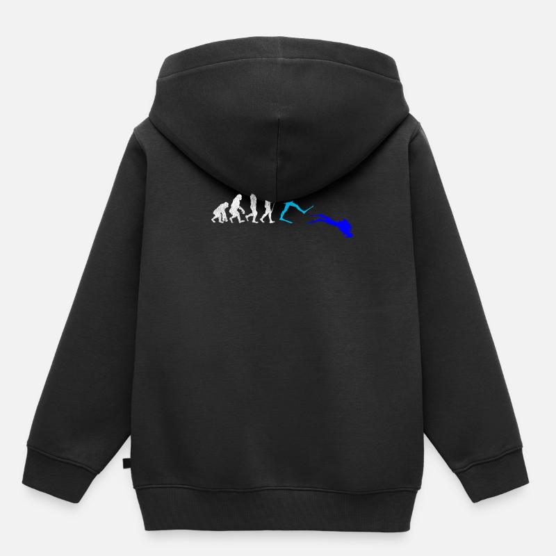 Diver Scuba Diving Diving Evolution Gift - Kids Premium Organic Hoodie - black