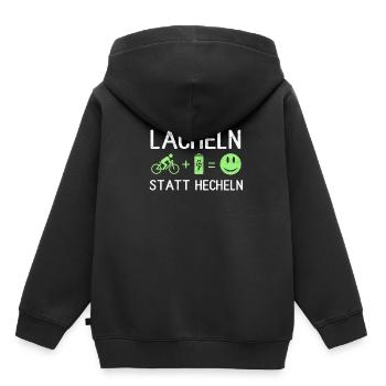 Lächeln Statt Hecheln - Kinder Premium Organic Hoodie - Schwarz - Hinten - AI Model Kid Male (0cm)