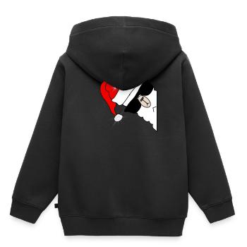 Lama Alpaka Weihnachten Weihnachtsmuetze - Kinder Premium Organic Hoodie - Schwarz - Hinten - AI Model Kid Male (0cm)