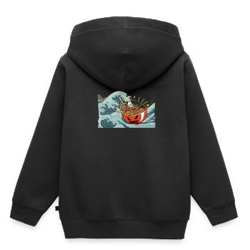 Vague Ramen Kanagawa - Sweat Premium à capuche enfant bio - noir - Dos - AI Model Kid Male (0cm)