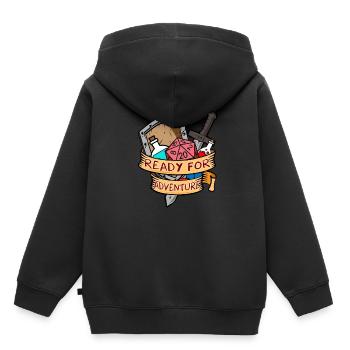 Aventure Jeu jeu de société Jeu de dés - Sweat Premium à capuche enfant bio - noir - Dos - AI Model Kid Male (0cm)