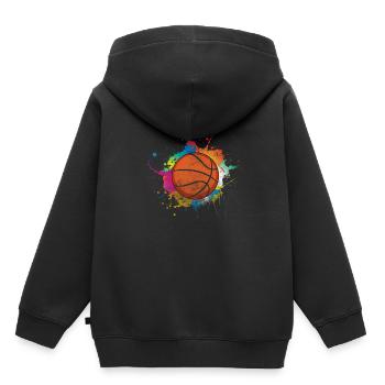 Basketballer Basketballspiel Teamsport Farbklecks - Kinder Premium Organic Hoodie - Schwarz - Hinten - AI Model Kid Male (0cm)