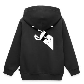 NUR VERRUeCKTE HIER ALPACA PARTY - Kinder Premium Organic Hoodie - Schwarz - Hinten - AI Model Kid Male (0cm)