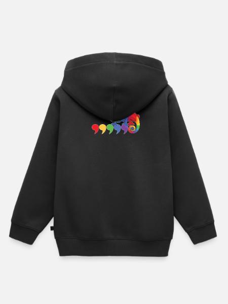 Chamäleon Komma - Kinder Premium Organic Hoodie - Schwarz