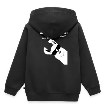AM ARSCH VORBEI GELASSENHEIT SARKASMUS ARBEIT FUN - Kinder Premium Organic Hoodie - Schwarz - Hinten - AI Model Kid Male (0cm)
