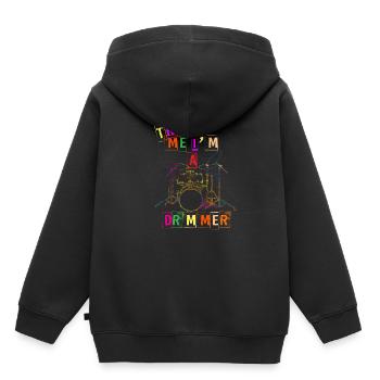TAMBOURS - Sweat Premium à capuche enfant bio - noir - Dos - AI Model Kid Male (0cm)
