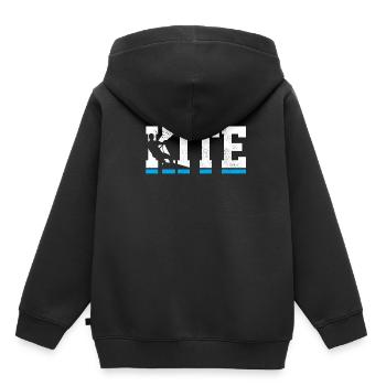 Kitesurf Kiteboard kiteboard kite Surfer cadeau - Sweat Premium à capuche enfant bio - noir - Dos - AI Model Kid Male (0cm)
