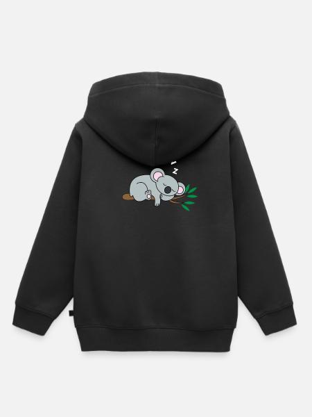 Schlafender Koala Bär - Kinder Premium Organic Hoodie - Schwarz