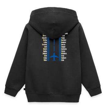 Pilot pilot alphabet - Kids Premium Organic Hoodie - black - Back - AI Model Kid Male (0cm)