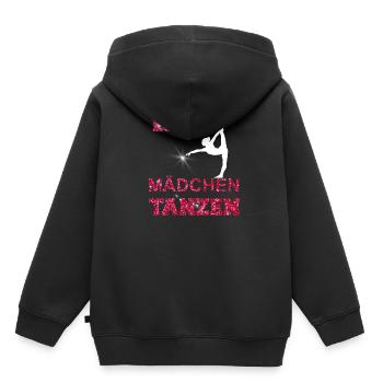 ECHTE MAeDCHEN TANZEN - Kinder Premium Organic Hoodie - Schwarz - Hinten - AI Model Kid Male (0cm)