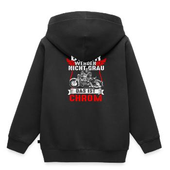 Biker werden nicht grau das ist Chrom - Kinder Premium Organic Hoodie - Schwarz - Hinten - AI Model Kid Male (0cm)