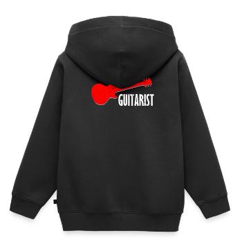 Guitariste guitariste - Sweat Premium à capuche enfant bio - noir - Dos - AI Model Kid Male (0cm)