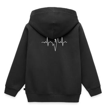 Herzschlag Kletterer Klettern - Kinder Premium Organic Hoodie - Schwarz - Hinten - AI Model Kid Male (0cm)