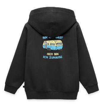 Im Hotel Bin Ich Gast Camping Wohnwagen - Kinder Premium Organic Hoodie - Schwarz - Hinten - AI Model Kid Male (0cm)