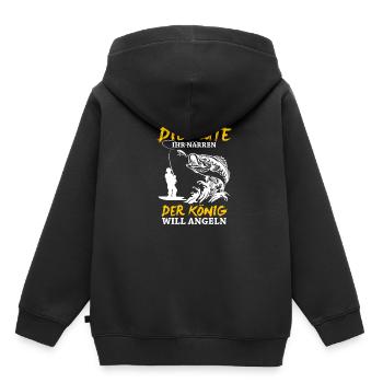 Angler Angeln Reicht Mir Die Rute - Kinder Premium Organic Hoodie - Schwarz - Hinten - AI Model Kid Male (0cm)