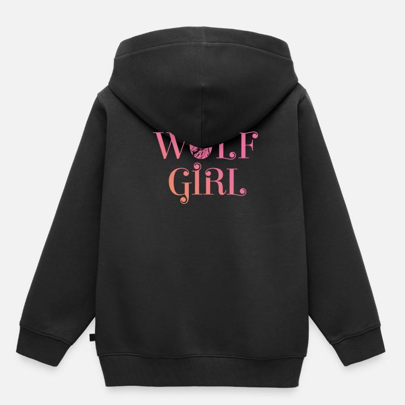 Wolf - Sweat Premium à capuche enfant bio - noir