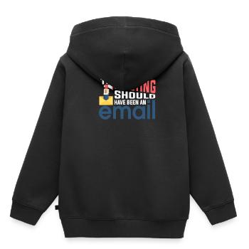 No meeting only emails - Kids Premium Organic Hoodie - black - Back - AI Model Kid Male (0cm)