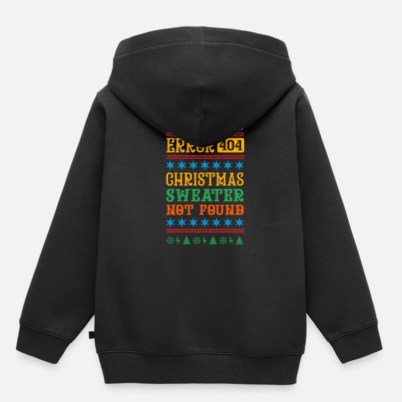 Error No Christmas Sweater Found - Sweat Premium à capuche enfant bio - noir