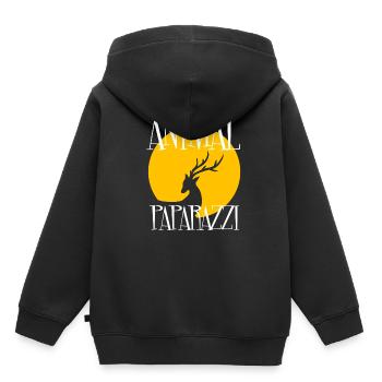 Photographier des animaux Photographe animalier - Sweat Premium à capuche enfant bio - noir - Dos - AI Model Kid Male (0cm)