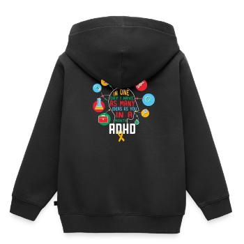 Cadeau TDAH déficit d'attention TDAH - Sweat Premium à capuche enfant bio - noir - Dos - AI Model Kid Male (0cm)