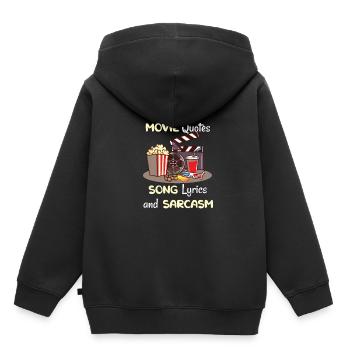 I Speak In Movie Quotes Song Lyrics And Sarcasm - Sweat Premium à capuche enfant bio - noir - Dos - AI Model Kid Male (0cm)