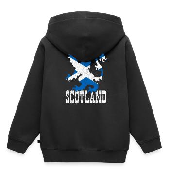 Écosse - Sweat Premium à capuche enfant bio - noir - Dos - AI Model Kid Male (0cm)