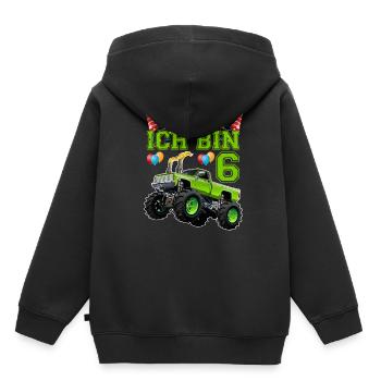 6 Jahre Junge Mädchen Geburtstag Monster Truck - Kinder Premium Organic Hoodie - Schwarz - Hinten - AI Model Kid Male (0cm)