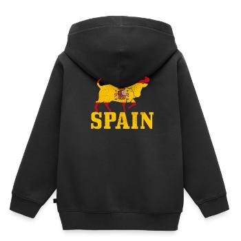 Spanien Stier Bulle Spanische Flagge - Kinder Premium Organic Hoodie - Schwarz - Hinten - AI Model Kid Male (0cm)