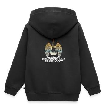 BÄÄHM GRUNDSCHULE GESCHAFFT Schulabschluss Gitarre - Kinder Premium Organic Hoodie - Schwarz - Hinten - AI Model Kid Male (0cm)