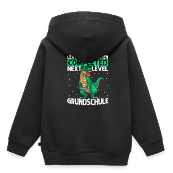 T Rex Kindergarten Level Complete - Next Level Gru - Kinder Premium Organic Hoodie - Schwarz - Hinten - AI Model Kid Male (0cm)