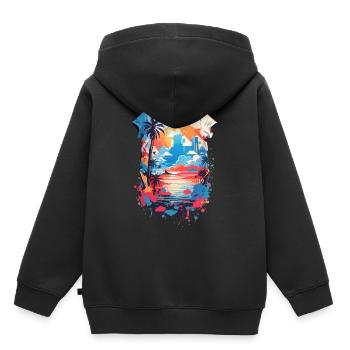 Chemise des Caraïbes - Sweat Premium à capuche enfant bio - noir - Dos - AI Model Kid Male (0cm)