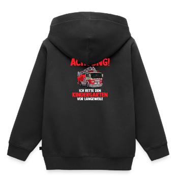 Kinder Kindergarten Start Anfang Feuerwehr - Kinder Premium Organic Hoodie - Schwarz - Hinten - AI Model Kid Male (0cm)