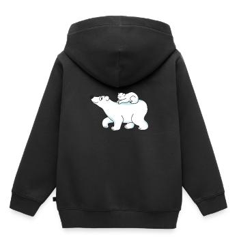 Eisbär - Kinder Premium Organic Hoodie - Schwarz - Hinten - AI Model Kid Male (0cm)