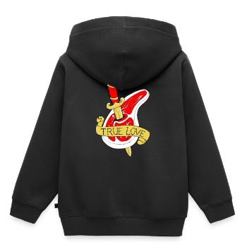 meat love - Sweat Premium à capuche enfant bio - noir - Dos - AI Model Kid Male (0cm)
