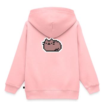 Chaton - Chat - CAT - Pixel - Pixelart - Sweat Premium à capuche enfant bio - rose - Dos - AI Model Kid Female (0cm)