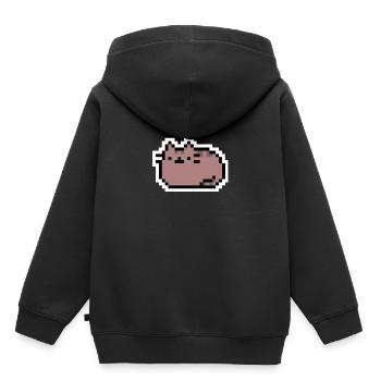 Chaton - Chat - CAT - Pixel - Pixelart - Sweat Premium à capuche enfant bio - noir - Dos - AI Model Kid Male (0cm)