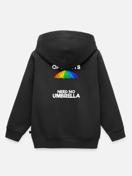 Optimists Need No Umbrella Optimisten - Kinder Premium Organic Hoodie - Schwarz